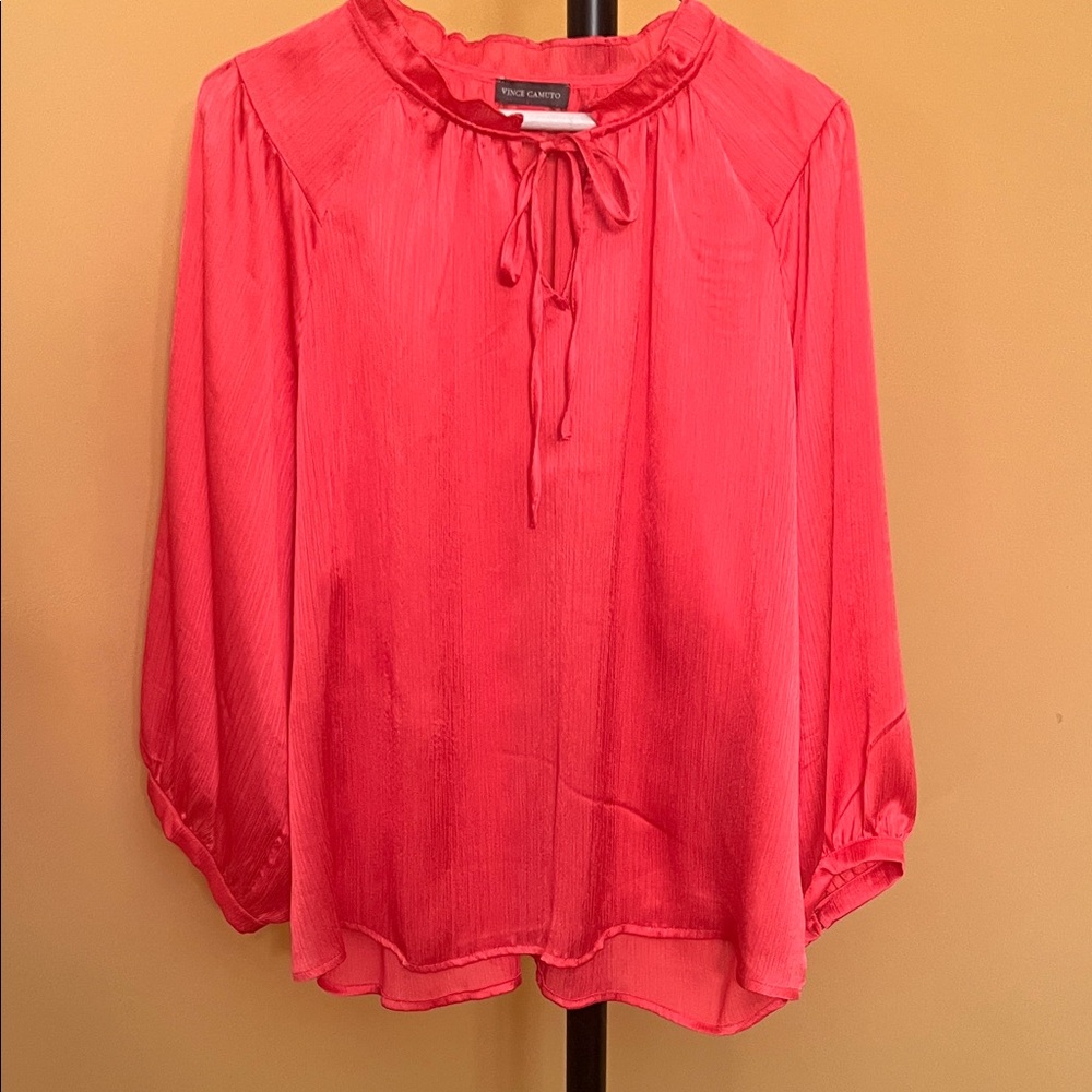 Vince Camuto hot pink women’s Blouse size Large NWT BOHEMIAN HIPPIE FESTIVAL